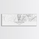 Panoramic Chattanooga City Map, Tennessee Art, Map Print, Minimalist Wall Art, Canvas Art, Housewarming Gift, Street Map Art, Closing Gift