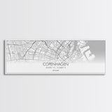 Panoramic Copenhagen City Map, Denmark Art, Map Print, Minimalist Wall Art, Canvas Art, Housewarming Gift, Street Map Art, Closing Gift