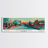 Albuquerque New Mexico Panoramic Travel Poster Canvas Print