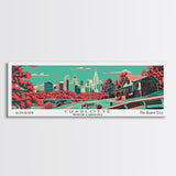 Charlotte North Carolina Panoramic Travel Poster Canvas Print