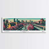 Dallas Texas Panoramic Travel Poster Canvas Print