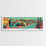 El Paso Texas Panoramic Travel Poster Canvas Print