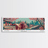 Jersey City New Jersey Panoramic Framed Canvas Print, Travel Poster, Mid Century Modern Art, Pop Art Style, Wall Decor, Office Art, Home Decor, Living Room Art