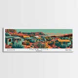 Mesa Arizona Panoramic Travel Poster Framed Canvas Print, Mid Century Modern Art, Pop Art Style, Wall Art, Home Decor, Office Wall Art