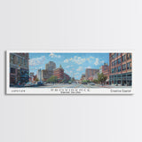 Providence Rhode Island Panoramic Print, Beautiful Framed Canvas Print, Travel Poster Art, Home Decoration, Office Wall Art