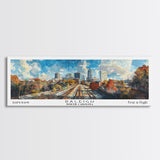 Raleigh North Carolina Panoramic Print, Beautiful Framed Canvas Print, Travel Poster Art, Living Room Decor, Office Wall Art