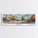 Renton Washington Panoramic Print, Elegant Framed Canvas Print, Travel Poster Art, Home Decoration, Wall Art, Office Gift