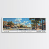 Richardson Texas Panoramic Print, Artistic Framed Canvas Print, Travel Poster Art, Home Decor, Wall Art, Unique Gift