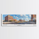 Rochester Minnesota Panoramic Print, Beautiful Framed Canvas Print, Travel Poster Art, Living Room Decor, Home Wall Art