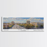 San Jose California Panoramic Print, Artistic Framed Canvas Print, City Travel Poster, Home Decoration, Office Wall Art