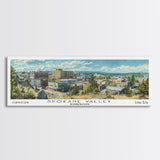 Spokane Valley Washington Travel Poster, Framed Canvas Print, Wall Art, Home Decor, Travel Gift, Living Room Art, Retro Style Art