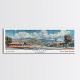 Ventura California Panoramic Painting, Framed Canvas Print, Artistic Travel Poster, Retro Wall Art, Unique Office Decor, Living Room Gift