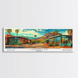 Chandler Arizona Panoramic Wall Art Framed Canvas Print, Mid Century Modern Art, Pop Art Style, Travel Poster, Home Decor, Retro Style