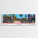 Anaheim California Panoramic Painting, Mid Century Modern Framed Canvas Print, Retro Pop Art Travel Poster, Home Decor, City Art