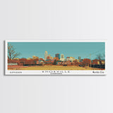 Knoxville Tennessee Panoramic Wall Art, Mid Century Modern Framed Canvas Print, Retro Pop Art Travel Poster, Living Room Art