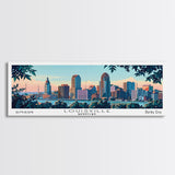 Louisville Kentucky Panoramic Wall Art, Mid Century Modern Framed Canvas Print, Retro Pop Art Travel Poster, Living Room Decor