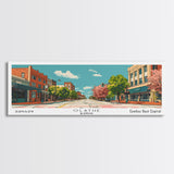 Olathe Kansas Panoramic Wall Art, Mid Century Modern Framed Canvas Print, Retro Pop Art Travel Poster, City Art, Office Wall Decor, Living Room Art