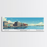 Providence Rhode Island Panoramic Wall Art, Mid Century Modern Framed Canvas Print, Retro Pop Art Travel Poster, City Art, Office Wall Decor, Living Room Art