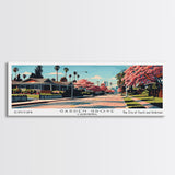 Garden Grove California Panoramic Painting, Framed Canvas Print, Mid Century Modern Wall Art, Retro Pop Art Travel Poster, Living Room Decor, City Art