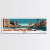 Glendale Arizona Panoramic Painting, Mid Century Modern Framed Canvas Print, City Art, Retro Pop Art Travel Poster, Living Room Decor, City Wall Art, Home Office Decor