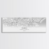 Panoramic Dublin City Map, Ireland Art, Map Print, Minimalist Wall Art, Canvas Art, Housewarming Gift, Street Map Art, Closing Gift