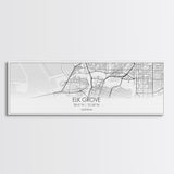 Panoramic Elk Grove City Map, California Art, Map Print, Minimalist Wall Art, Canvas Art, Housewarming Gift, Street Map Art, Closing Gift