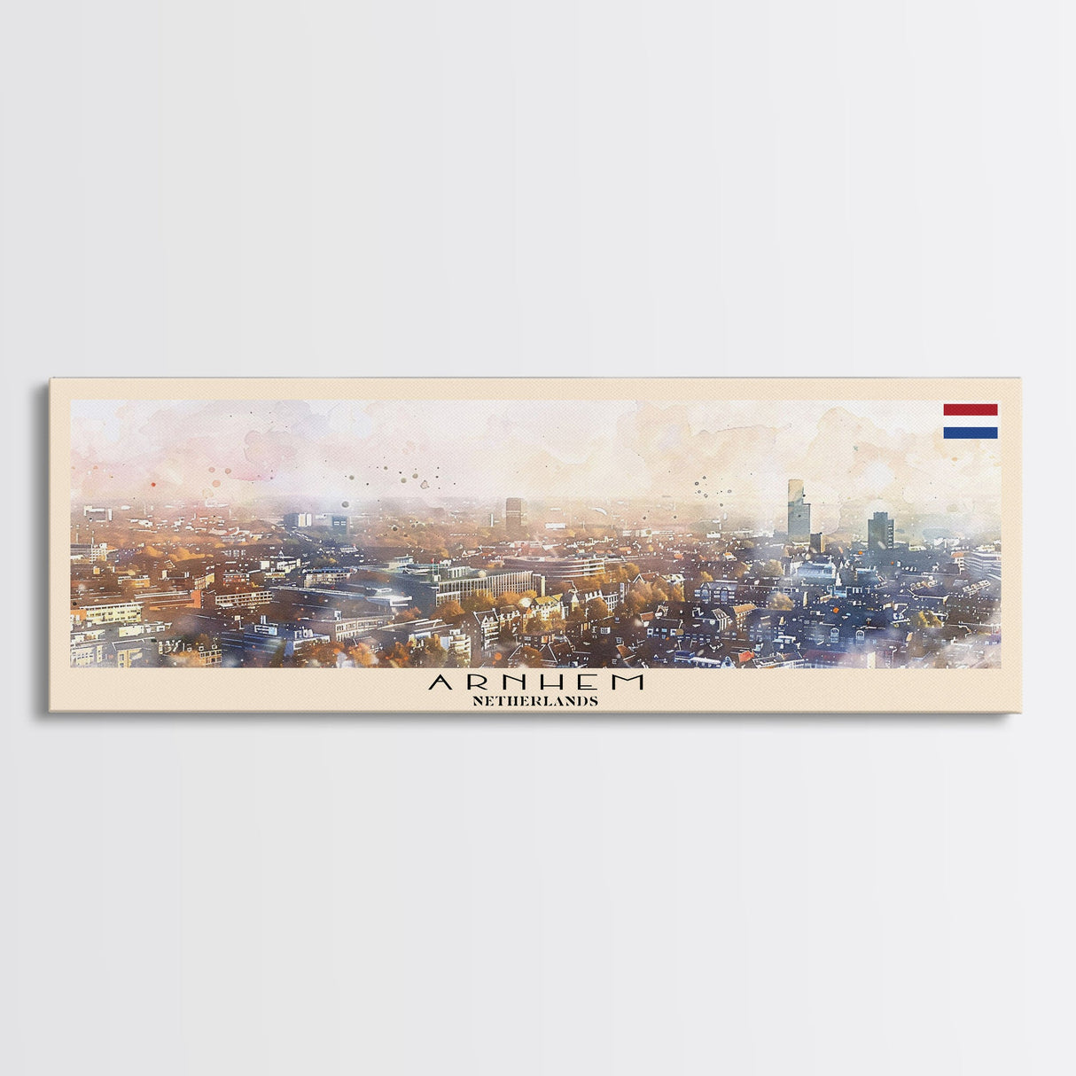 Arnhem Netherlands Wall Art, Panoramic Travel Poster, Panoramic Framed Canvas Print, City Wall Art, Wall Hanging Home Decor, Travel Art