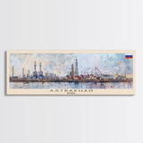 Astrakhan Russia Travel Print Wall Art, Panoramic City Art, Travel Art, Wall Decor, Vacation Gift, Framed Canvas Print Or Metal Art