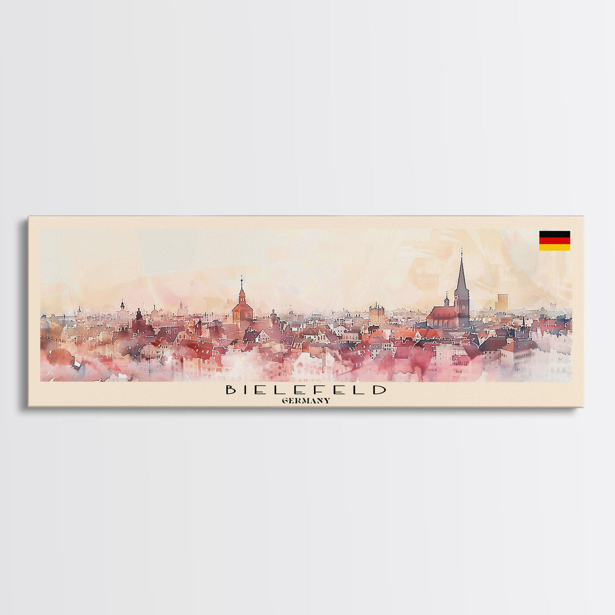 Bielefeld Germany Travel Print Wall Art, Panoramic City Art, Travel Art, Wall Decor, Vacation Gift, Framed Canvas Print Or Metal Art