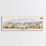 Pleven Bulgaria Travel Print Wall Art, Panoramic City Art, Travel Art, Wall Decor, Vacation Gift, Framed Canvas Print Or Metal Art