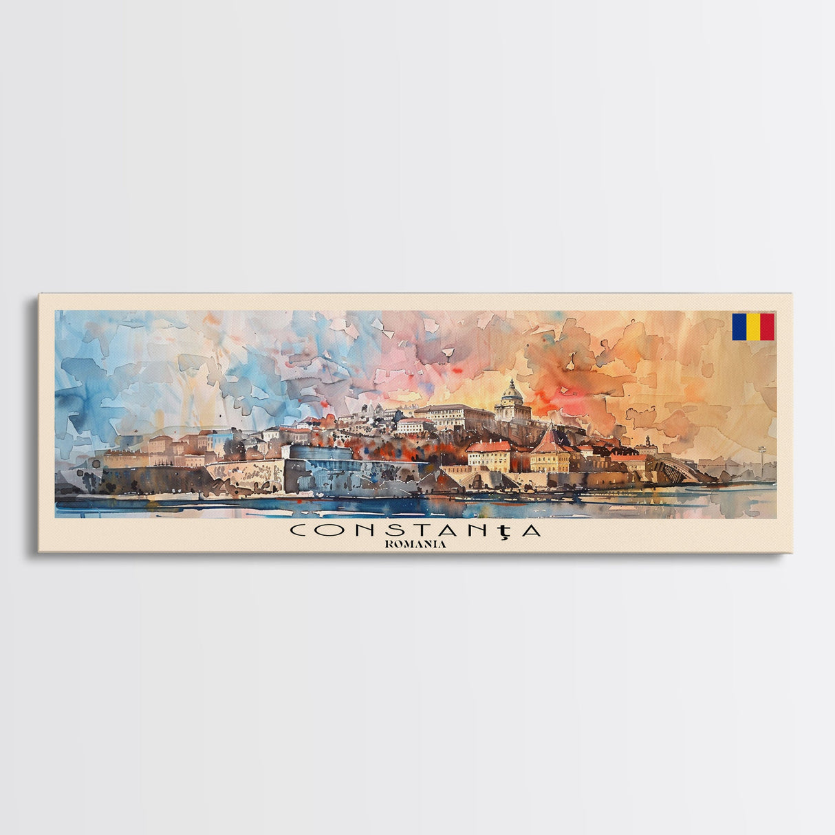 Constana Romania Wall Art, Panoramic Travel Poster, Panoramic Framed Canvas Print, City Wall Art, Wall Hanging Home Decor, Travel Art