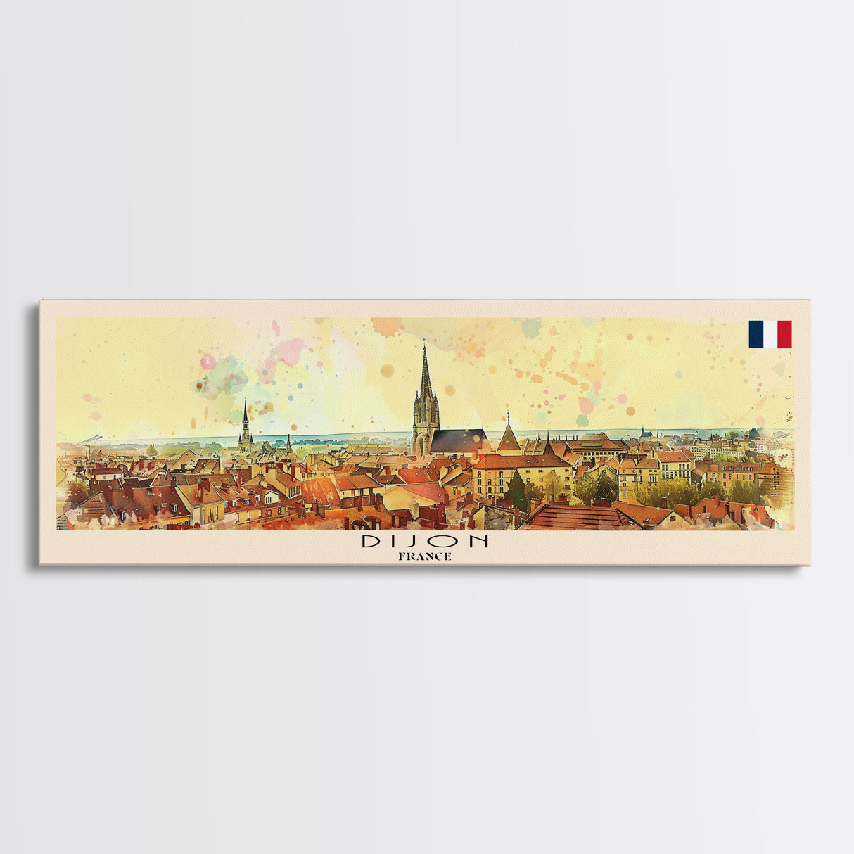 Dijon France Travel Art, City Art, Framed Canvas Print or Metal Wall Art, Europe Travel Poster, Panoramic Wall Art, Extra Wide Wall Art