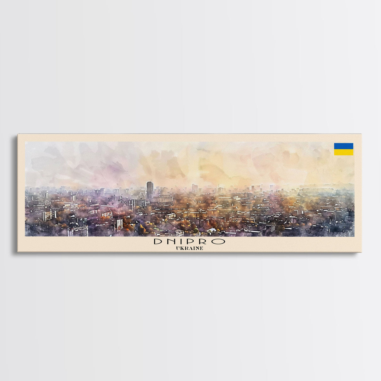 Dnipro Ukraine Wall Art, Panoramic Travel Poster, Panoramic Framed Canvas Print, City Wall Art, Wall Hanging Home Decor, Travel Art