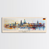 Dresden Germany Travel Art, City Art, Framed Canvas Print or Metal Wall Art, Europe Travel Poster, Panoramic Wall Art, Extra Wide Wall Art