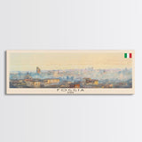 Foggia Italy Wall Art, Panoramic Travel Poster, Panoramic Framed Canvas Print, City Wall Art, Wall Hanging Home Decor, Travel Art