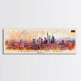 Frankfurt Germany Travel Print Wall Art, Panoramic City Art, Travel Art, Wall Decor, Vacation Gift, Framed Canvas Print Or Metal Art