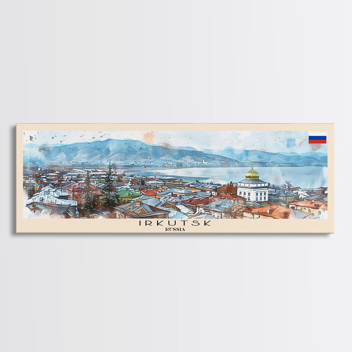 Irkutsk Russia Wall Art, Panoramic Travel Poster, Panoramic Framed Canvas Print, City Wall Art, Wall Hanging Home Decor, Travel Art