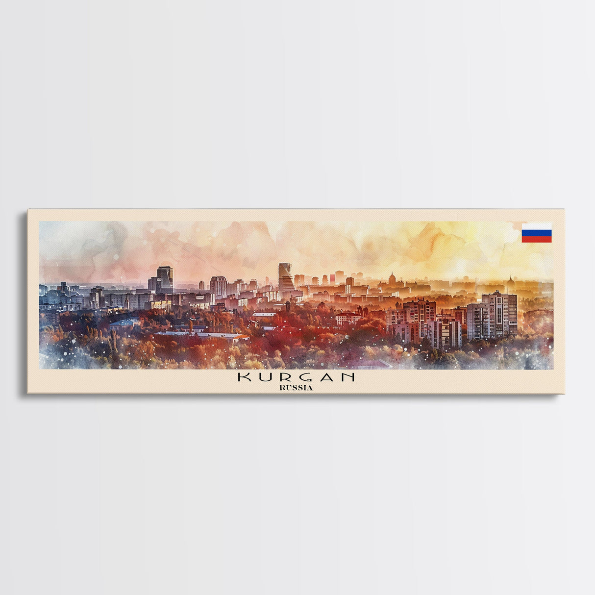 Kurgan Russia Travel Print Wall Art, Panoramic City Art, Travel Art, Wall Decor, Vacation Gift, Framed Canvas Print Or Metal Art