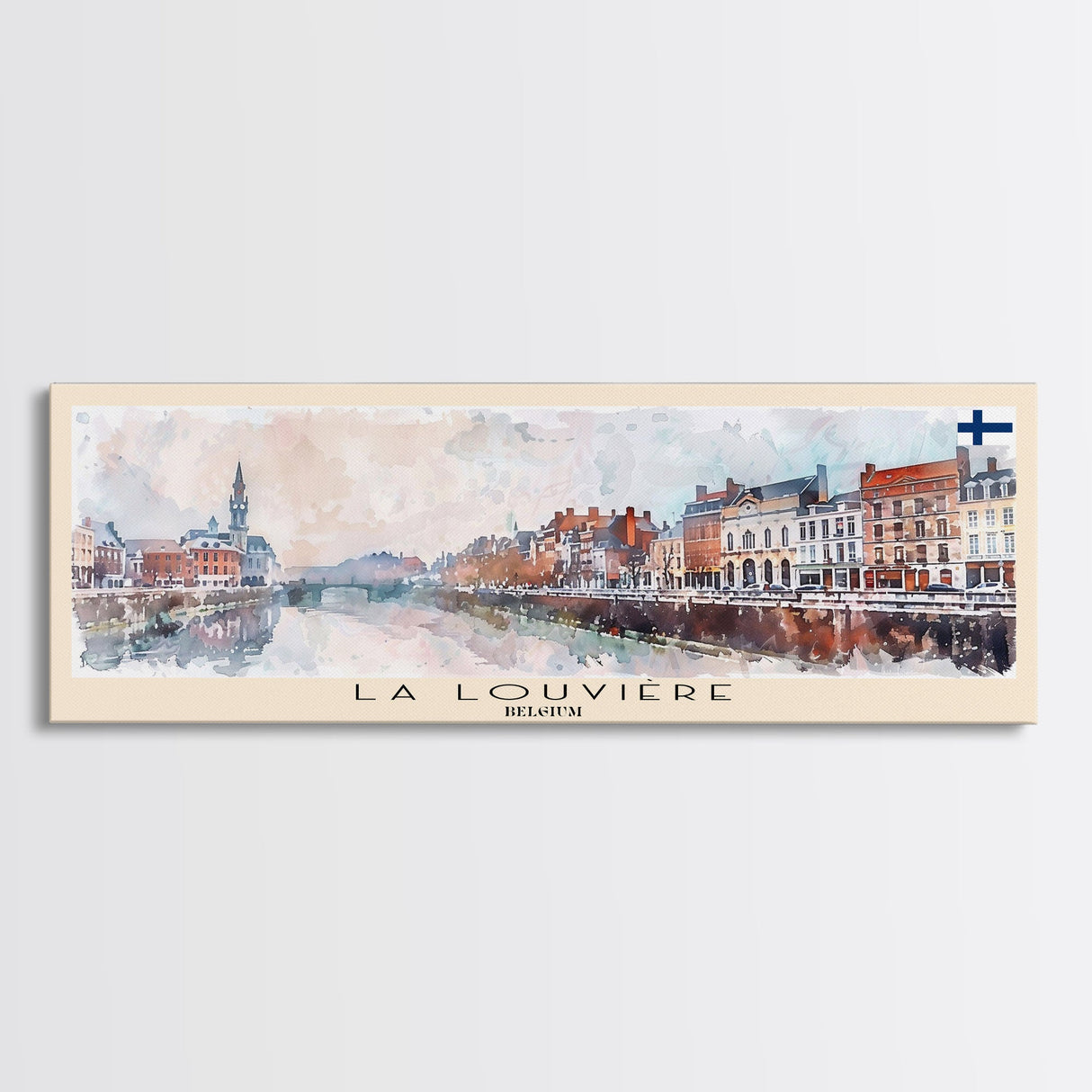 La Louvire Belgium Travel Print Wall Art, Panoramic City Art, Travel Art, Wall Decor, Vacation Gift, Framed Canvas Print Or Metal Art