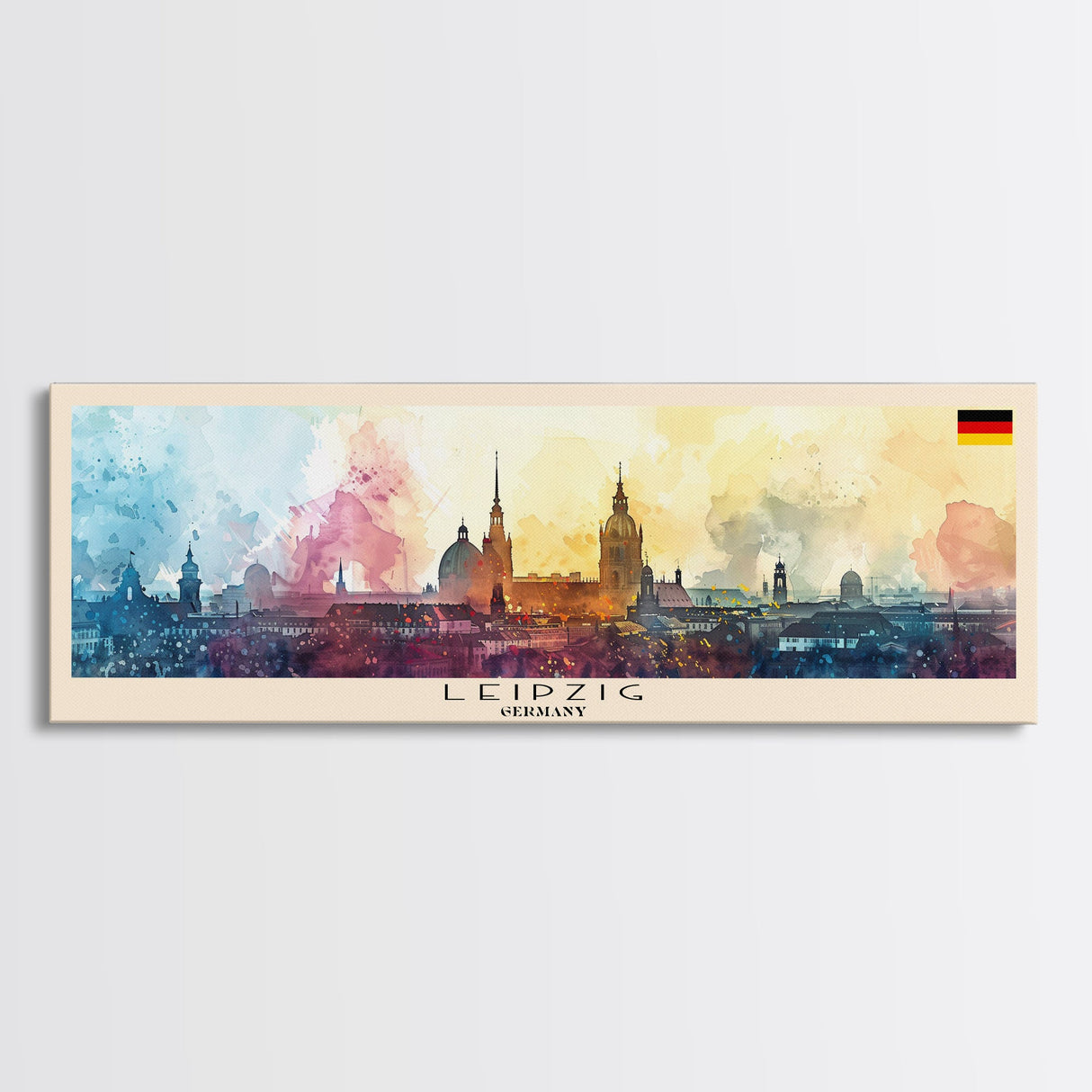 Leipzig Germany Travel Art, City Art, Framed Canvas Print or Metal Wall Art, Europe Travel Poster, Panoramic Wall Art, Extra Wide Wall Art