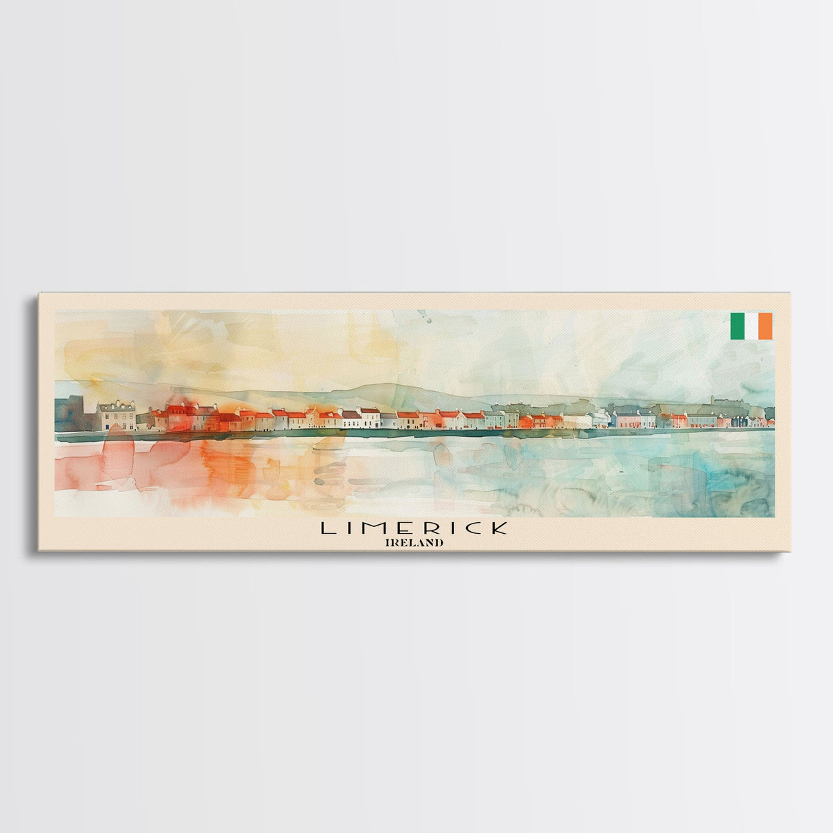 Limerick Ireland Travel Print Wall Art, Panoramic City Art, Travel Art, Wall Decor, Vacation Gift, Framed Canvas Print Or Metal Art