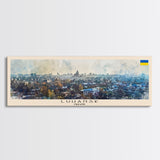 Luhansk Ukraine Wall Art, Panoramic Travel Poster, Panoramic Framed Canvas Print, City Wall Art, Wall Hanging Home Decor, Travel Art