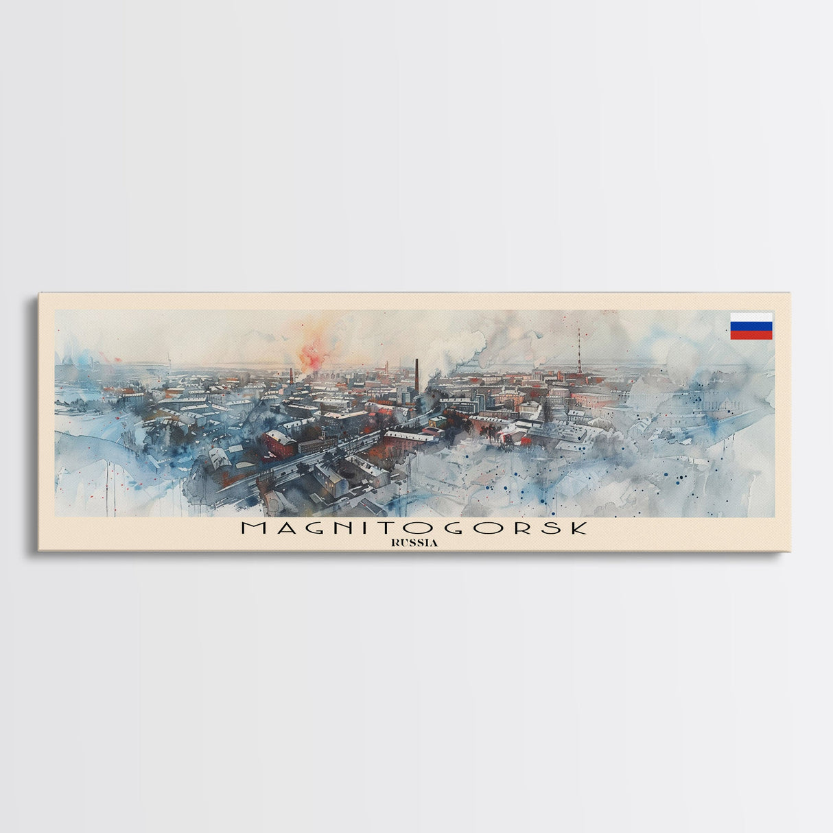 Magnitogorsk Russia Travel Print Wall Art, Panoramic City Art, Travel Art, Wall Decor, Vacation Gift, Framed Canvas Print Or Metal Art