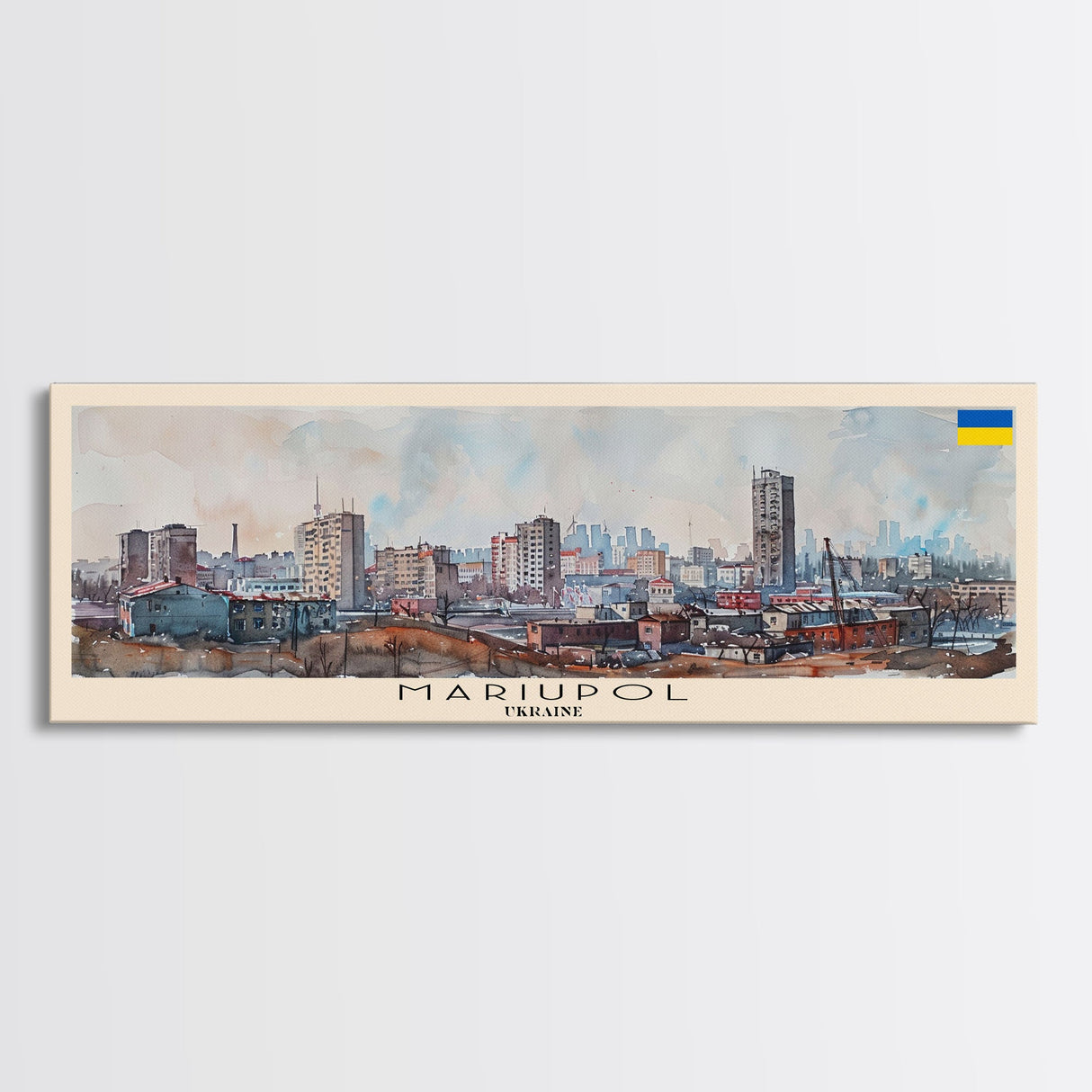 Mariupol Ukraine Wall Art, Panoramic Travel Poster, Panoramic Framed Canvas Print, City Wall Art, Wall Hanging Home Decor, Travel Art