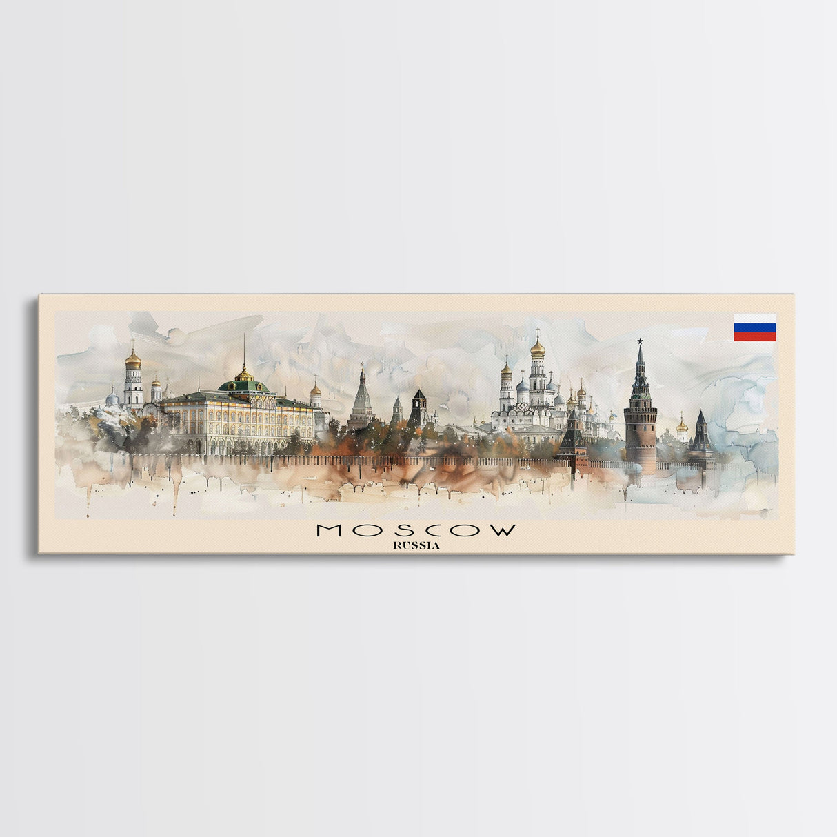 Moscow Russia Travel Print Wall Art, Panoramic City Art, Travel Art, Wall Decor, Vacation Gift, Framed Canvas Print Or Metal Art