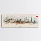 Moscow Russia Travel Print Wall Art, Panoramic City Art, Travel Art, Wall Decor, Vacation Gift, Framed Canvas Print Or Metal Art