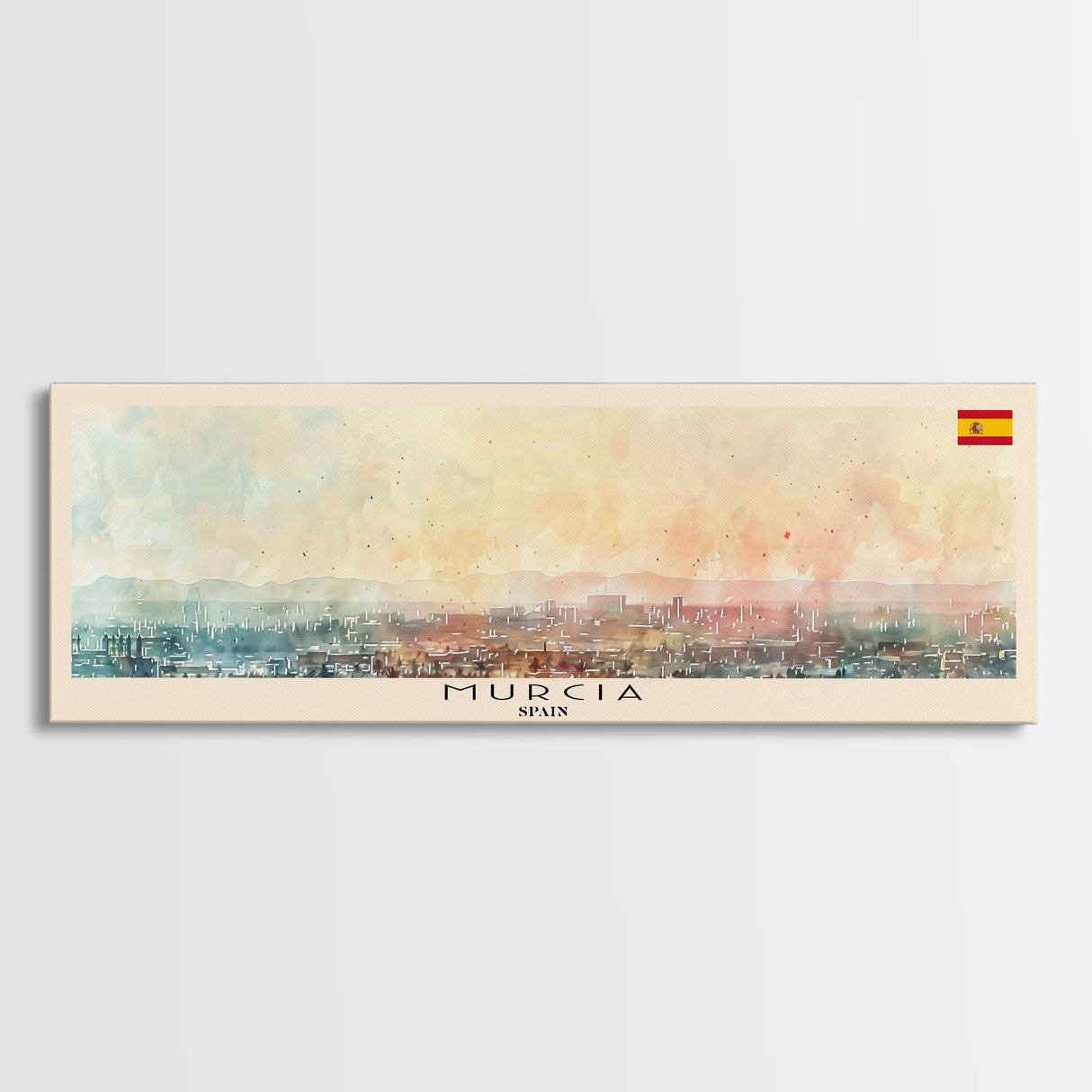 Murcia Spain Travel Art, City Art, Framed Canvas Print or Metal Wall Art, Europe Travel Poster, Panoramic Wall Art, Extra Wide Wall Art