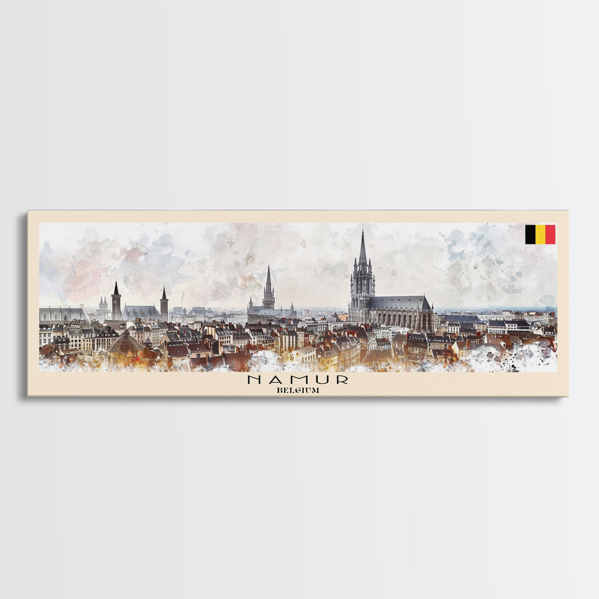 Namur Belgium Wall Art, Panoramic Travel Poster, Panoramic Framed Canvas Print, City Wall Art, Wall Hanging Home Decor, Travel Art