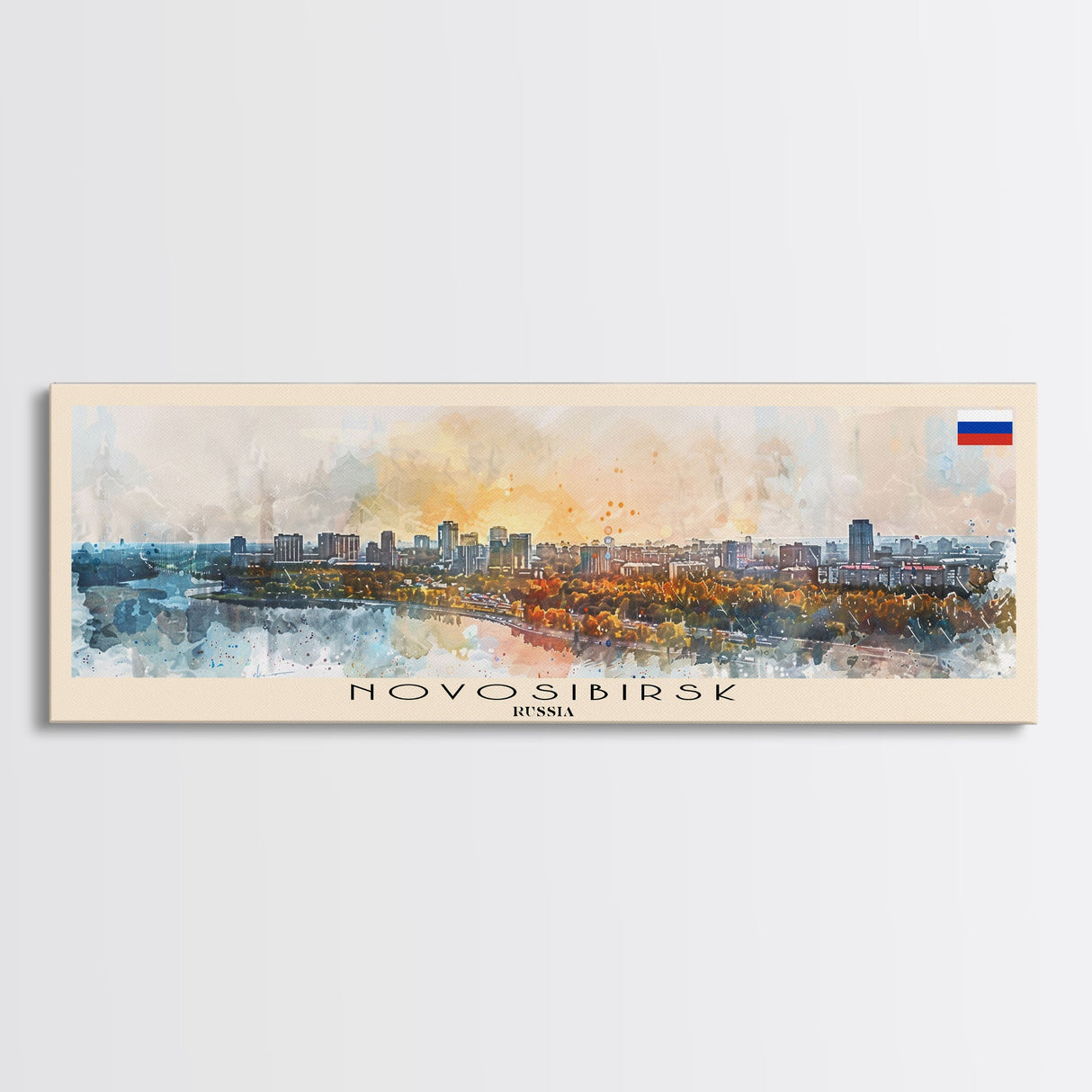 Novosibirsk Russia Travel Print Wall Art, Panoramic City Art, Travel Art, Wall Decor, Vacation Gift, Framed Canvas Print Or Metal Art