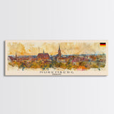 Nuremberg Germany Travel Art, City Art, Framed Canvas Print or Metal Wall Art, Europe Travel Poster, Panoramic Wall Art, Extra Wide Wall Art